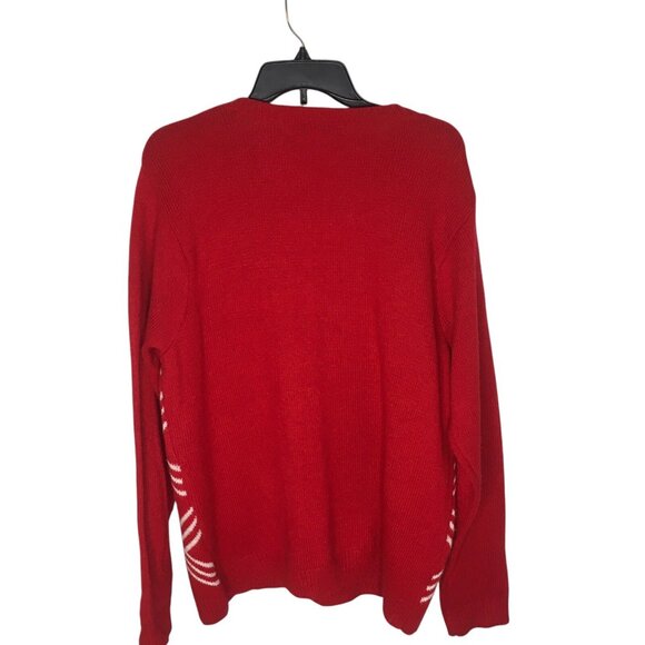 Christmas Sweater Chunky Knit Pullover Red Size Large 42-44 Ugly Holiday Party - Picture 9 of 11